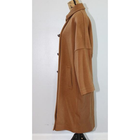 Anne Klein II Wool Blend Camel Colored Double Breasted Long Overcoat Women’s S - Picture 7 of 14